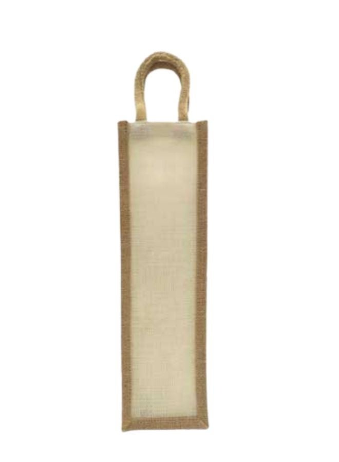 Fatio Set of 10 Single-Bottle Jute Bags – Eco-Friendly Black and Natural Wine Carrier - Image 2